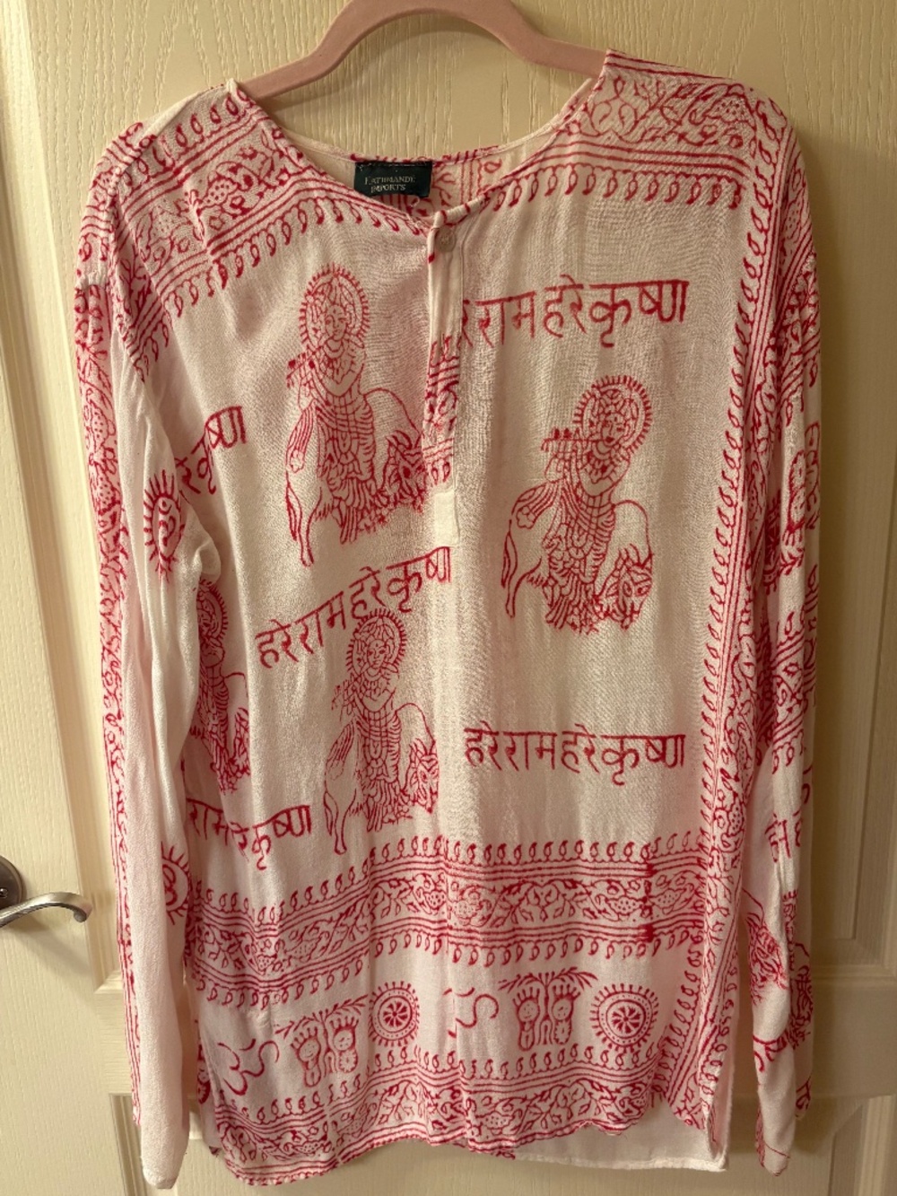 Sheer white with red writing (Asian)